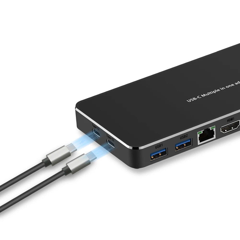 USB C концентратор с HDMI VGA RJ45 3,5 мм разъем PD Зарядное устройство USB 3,0 адаптер usb-хаб для Macbook Pro Аксессуары Мульти USB 3,0 type C концентратор