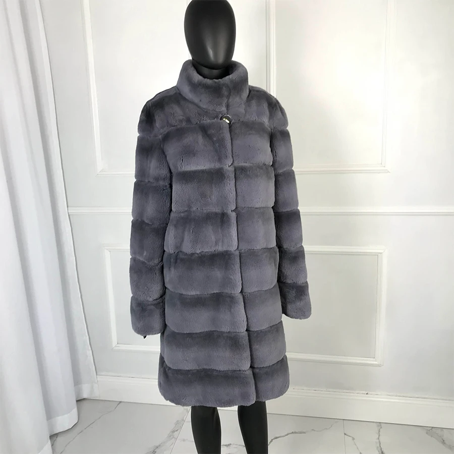 long style High quality Fur coat Luxury Warm Women