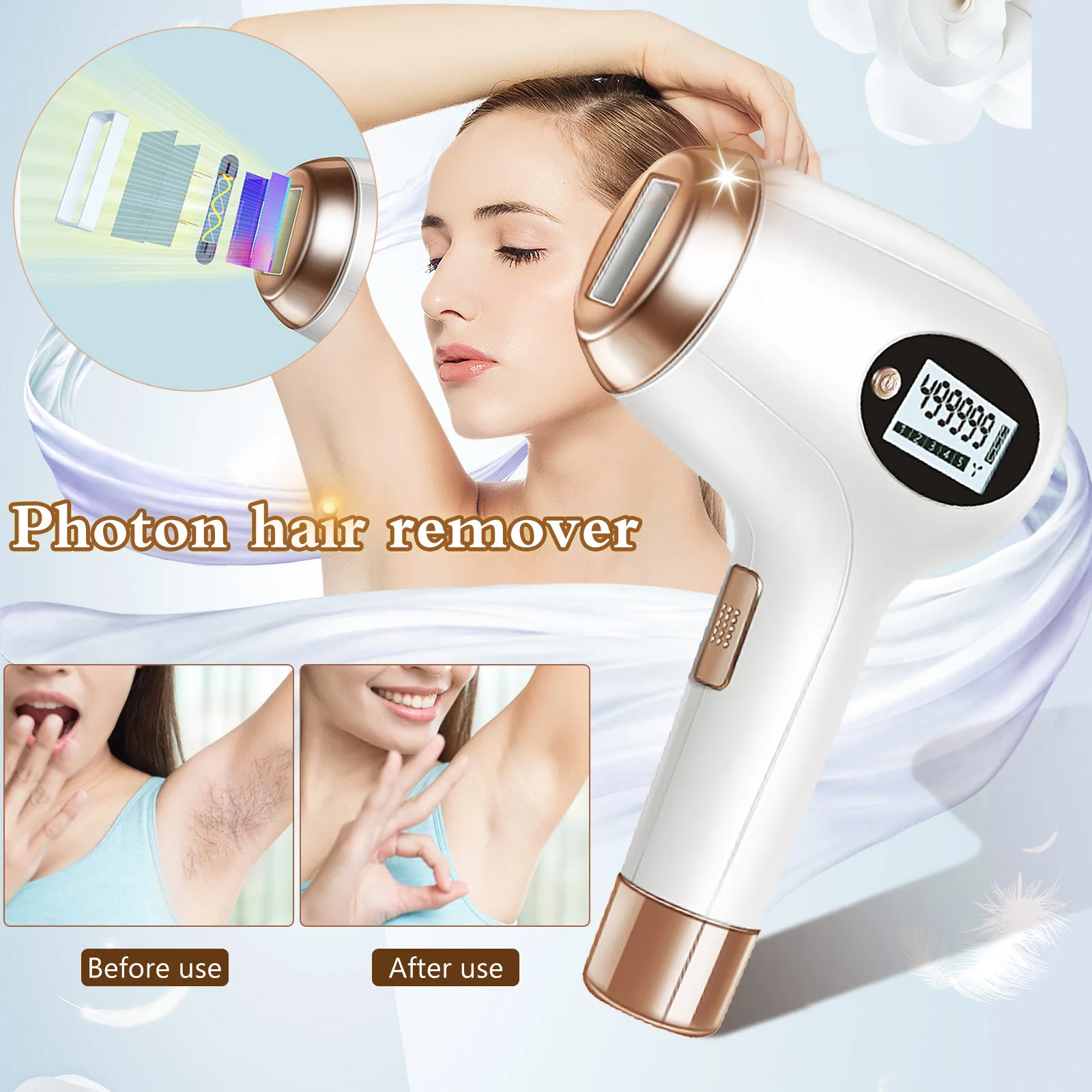 

Laser-hair Removal New Laser Epilator Permanent Photoepilator Hair Removal Depiladora Painless Electric Epilator