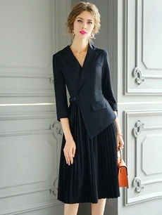 TESSCARA Women Spring Summer Elegant Chiffon Dress Shirt High Quality Office Cocktail Party Robe Femme Ruffle Designer Vestidos