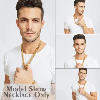 

Cuban link chain male necklaces stainless steel big long gold necklace chunky male accesories neck chains for men men's chain