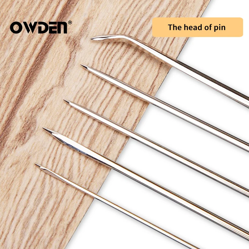 OWDEN 7pcs Leathercraft DIY Leather Hand Repair Curved Sewing Needles Set Leather fur Stainless Steel Pin Stitch Needlework Kit