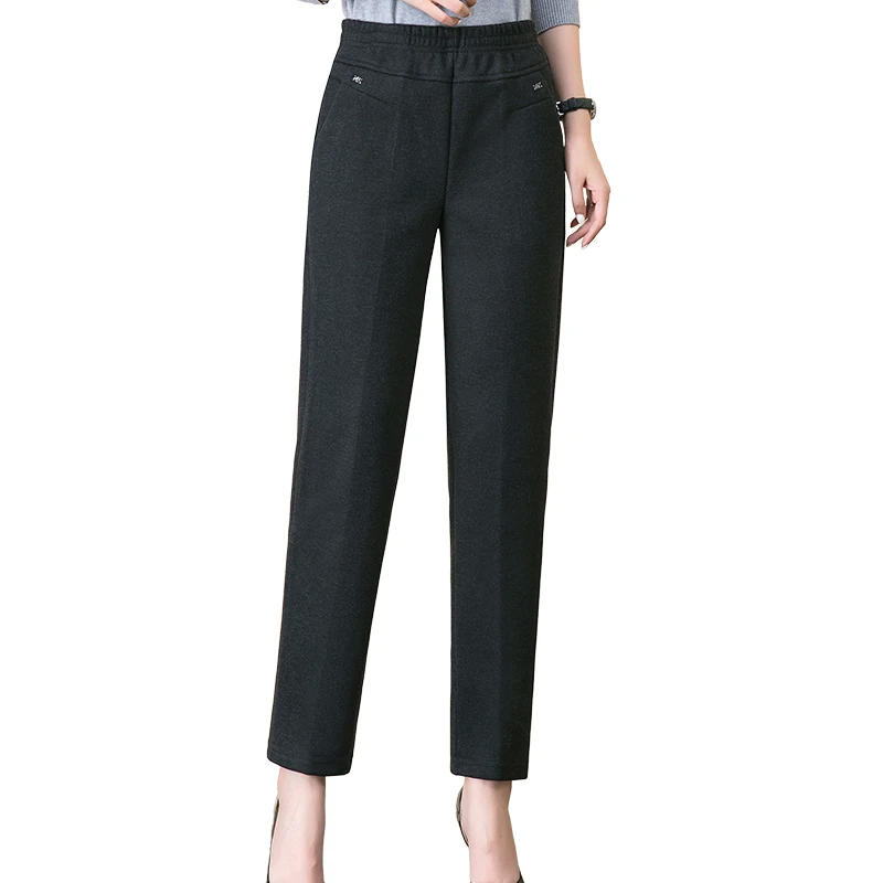 

2019 Women Winter Warm Striped Pants High Waist Streetwear Velvet Full Length Straight Pants Plus Size 3XL 4XL 5XL