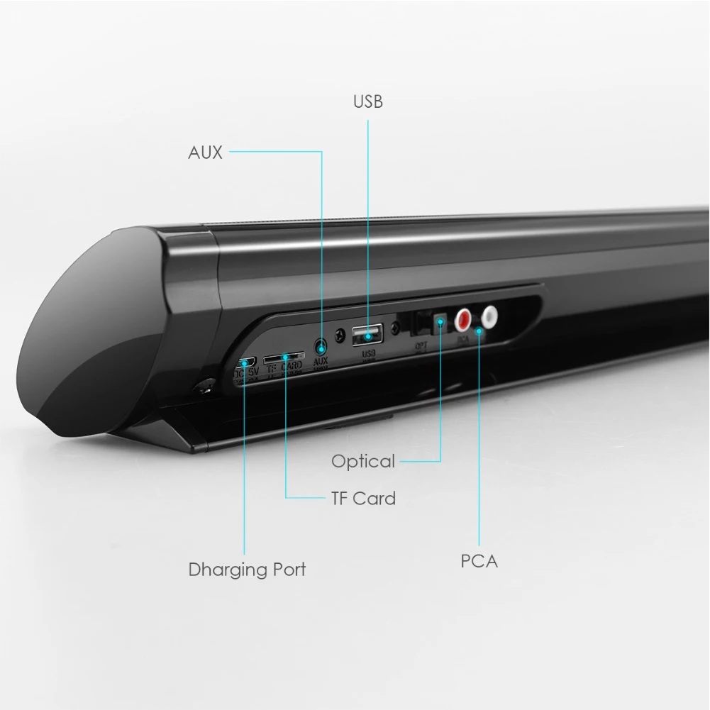 

Home Theater Stereo Audio FM Radio Bluetooth Speaker Wireless Remote Control Sound HIFI 3D Surround Deep Bass Wall Mounted TV
