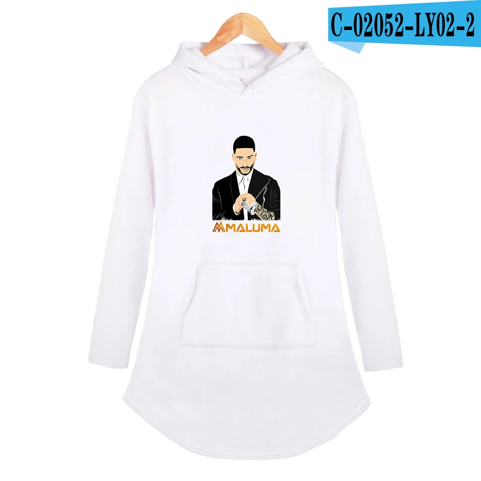Maluma печать Горячие толстовки Толстовка Женская мода с длинным рукавом Толстовка новая Harajuku уличная - Цвет: white