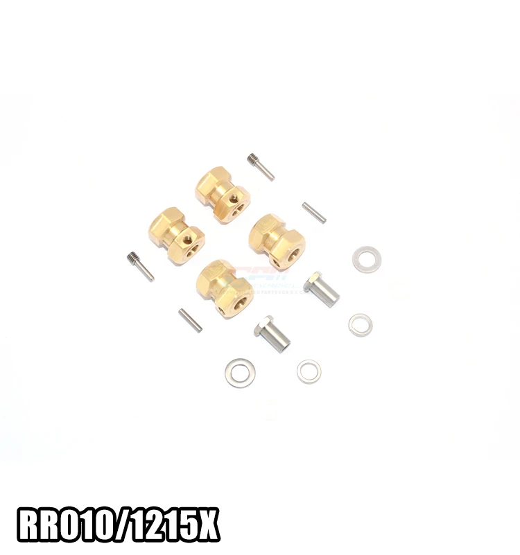 Латунные шестигранные адаптеры для колес 15 мм 4 шт. RR010X/1215 Axial WRAITH 4WD ROCK RACER RR10 SMT10