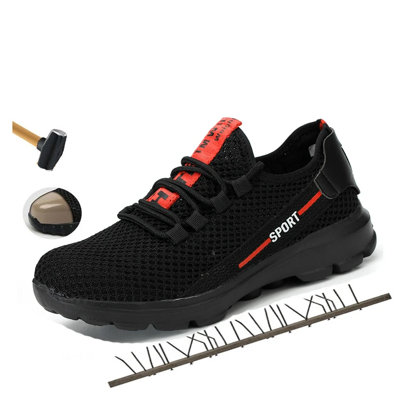 

"Men's Steel Toe Cap Protective Work Boots Shoes Outdoor Anti Smashing Shoes Men Puncture Proof Safety Shoes Sneakers Toe Shape"