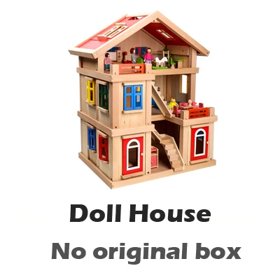 75*56*43 см Hi-Rise Кукольный дом большая вилла трехэтажный деревянный кукольный домик и мебель набор с мебели модель строительные игрушки - Цвет: No original box