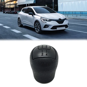 

Black 5 Speed Gear Lever Stick Shift Knob Gear Shifter Knob Head for Renault Clio Kangoo 2006-2008