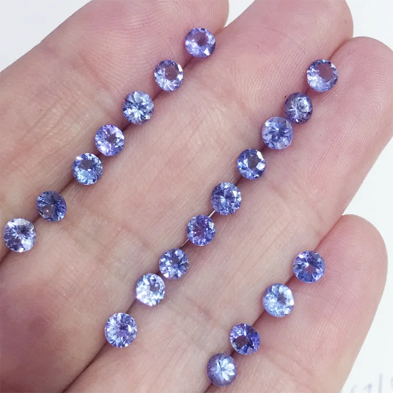 ECHSUN Natural Tanzanite Bare Stone Round Ring Face Round 4-Round 5.5mm Customized Inlay natural gemstones loose gemstone wholesale gem display transparent packaging box storage for gemstones loose diamond gem stone beads pendant holder case 5pcs lot