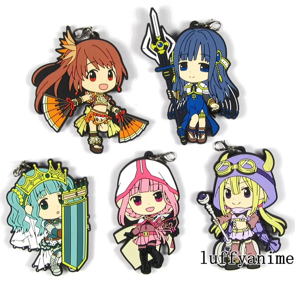 Puella Magi Madoka Magica Anime Figure Rubber Strap Keychain Keyring Phone Charm