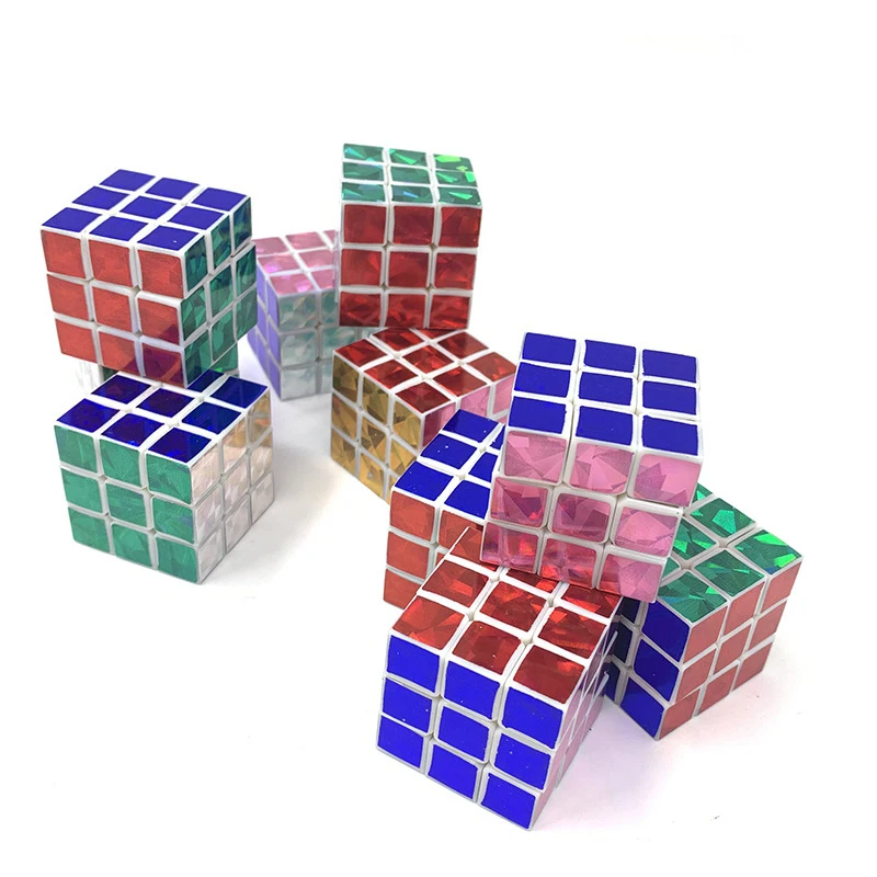 6 шт. 3x3x3 мини-Волшебный куб ослепляющий цвет Stickerless головоломка кубики профессиональная скорость волшебный куб Развивающие игрушки для студентов