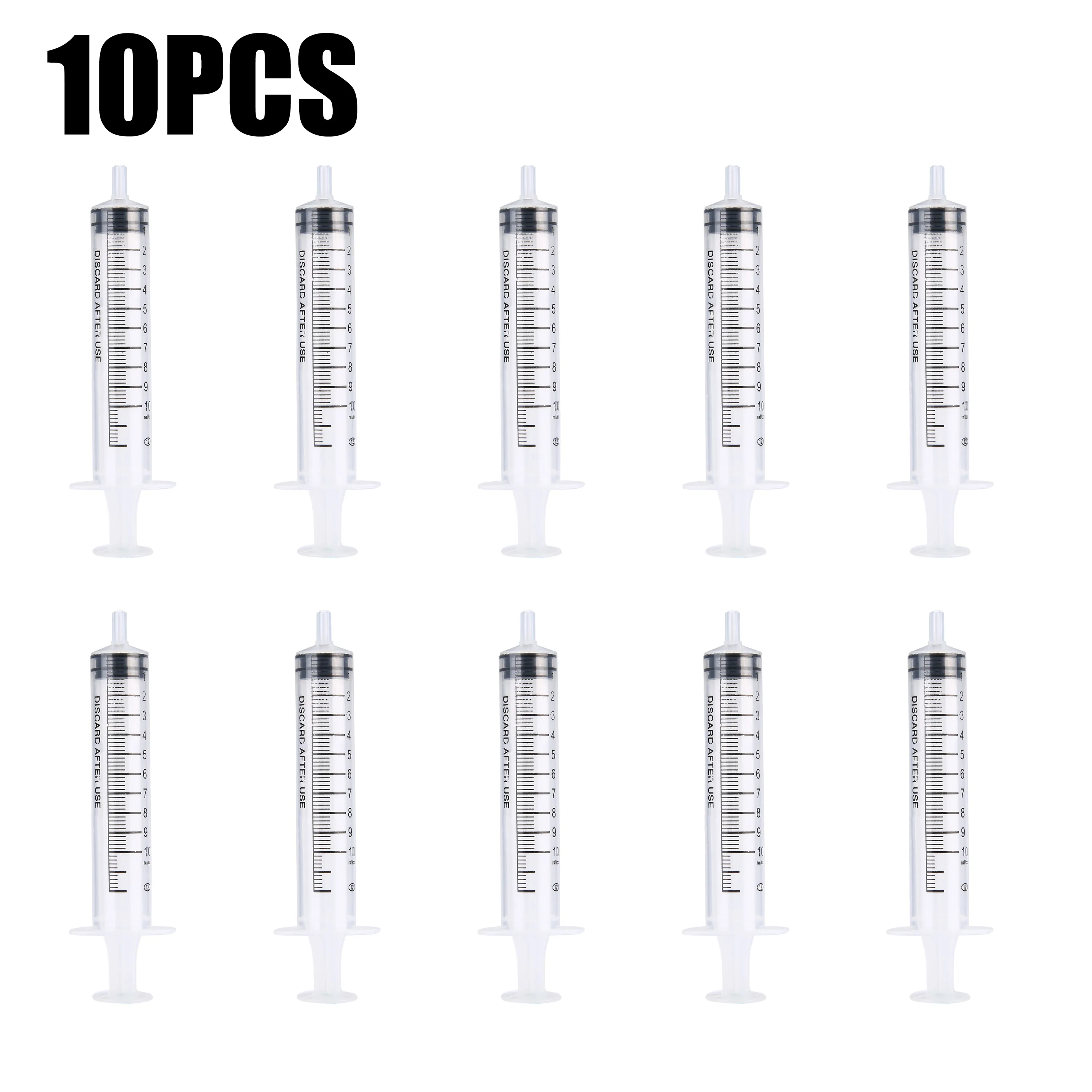 

10pcs Dispensing Syringes New 10ml Plastic Syringe Slip For Industrial Inking Oil Glue Dispensing Supplies