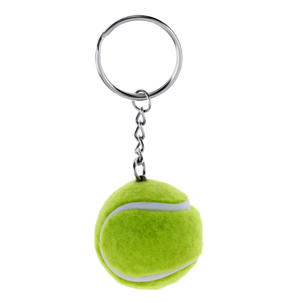 Novelty Mini Tennis Ball Key Chain Keychain Metal Key Ring Keyring Key Chains