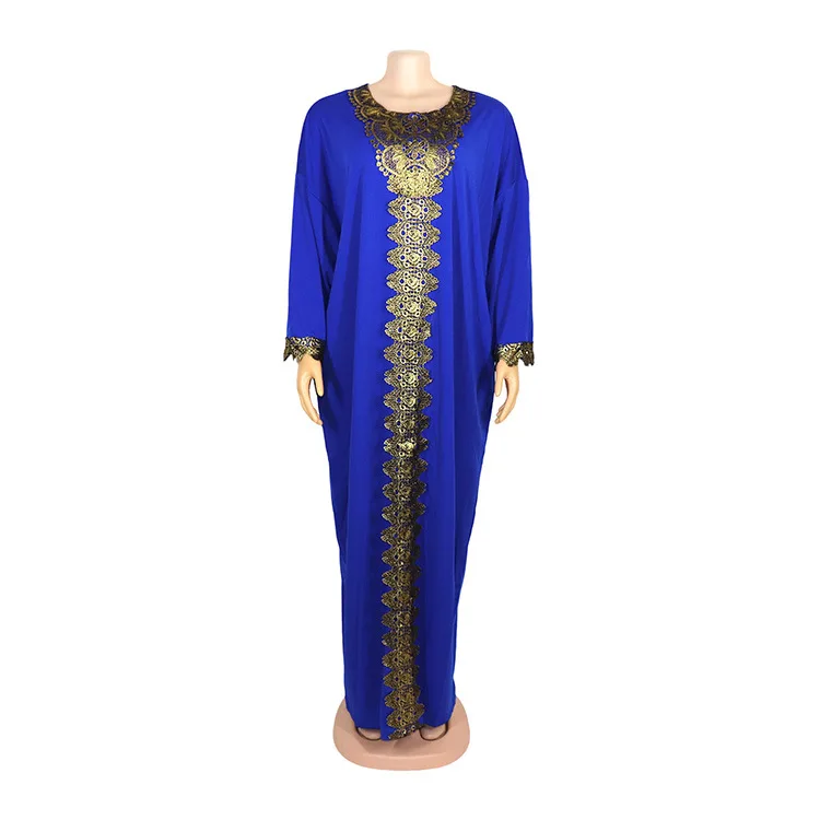 Abayas мусульманское платье женское Gamis мусульманское Wanita Robe Дубай Moslim Jurken Robe Musulmane Femme Djelaba Femme Африканское Макси платье - Цвет: blue