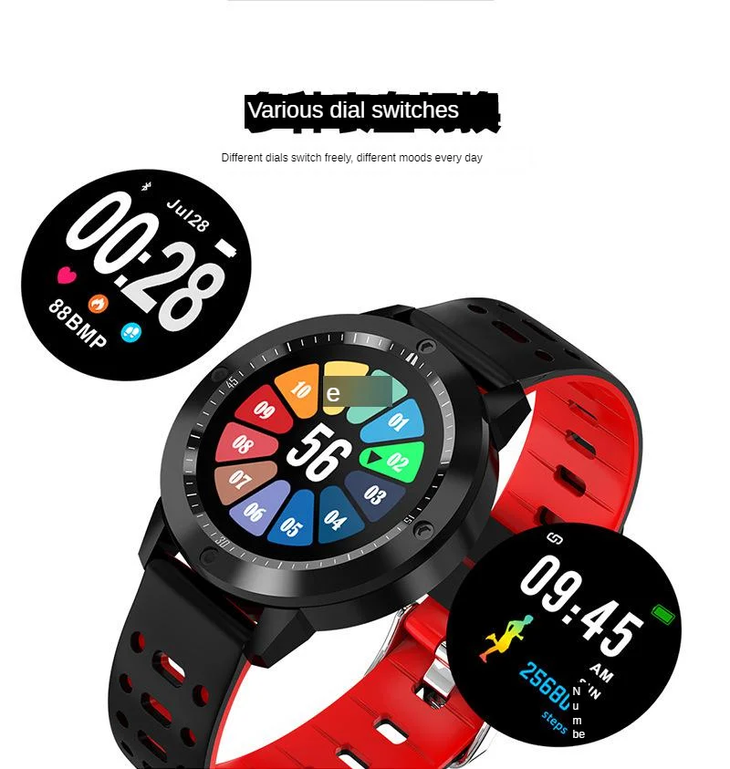 CF58 Smart Bracelet Blood Pressure Heart Rate Men And Women Pedometer Large Color Screen Bluetooth Sports Bracelet Round Screen