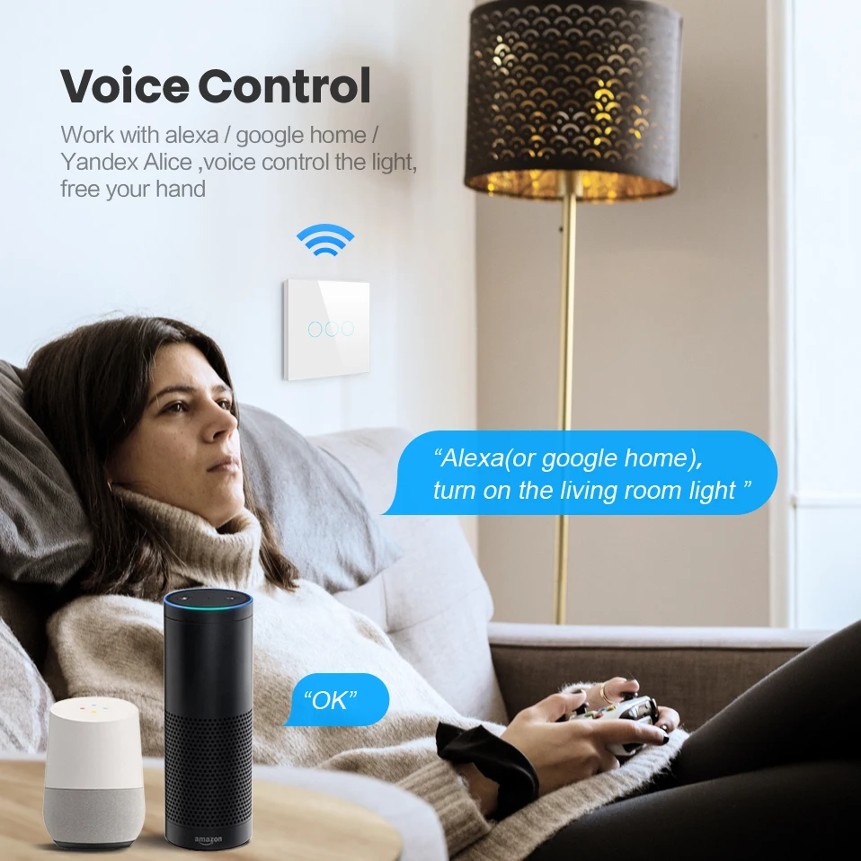 Interruptor de Luz Interruptor de Casa Funciona para Alexa Casa do Google Avatto Tuya Interruptor Wi-fi Nenhum Fio Neutro Necessário Inteligente 1 - 2 3 Gang Eua - Image 3