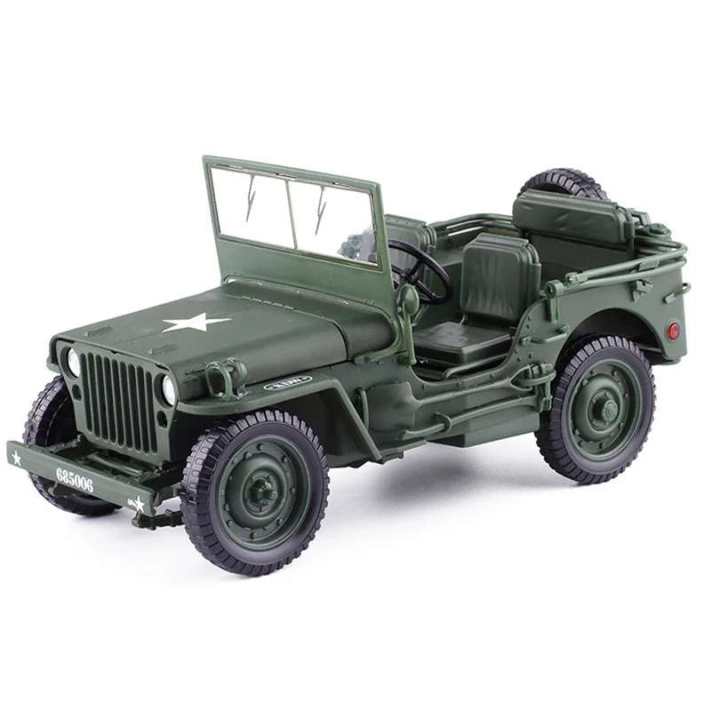 Модель автомобиля Willys времен Второй мировой войны 1:18 модель из сплава для детей