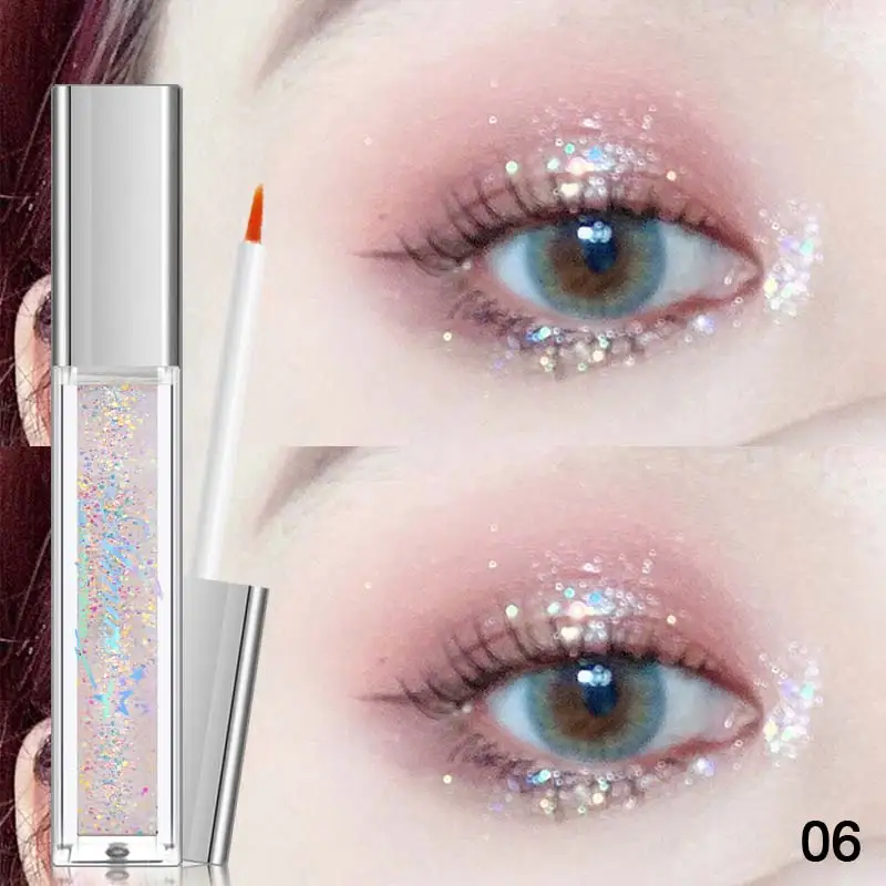 

Fashion Liquid Eye Shadow 6 Color Shimmer Waterproof Metallic Diamond Long Lasting Pigmented Shiny Eyeshadow Cosmetic
