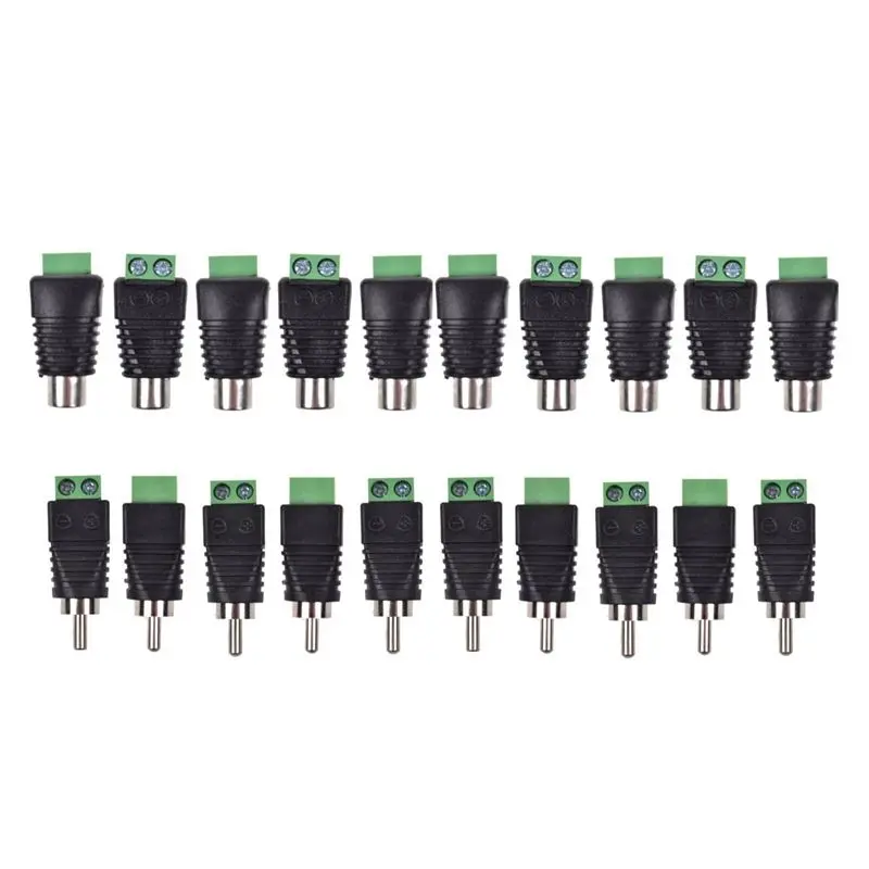 20 Pack Phono RCA штекер для AV винтовой терминал аудио/видео разъем адаптер (10 папа и 10