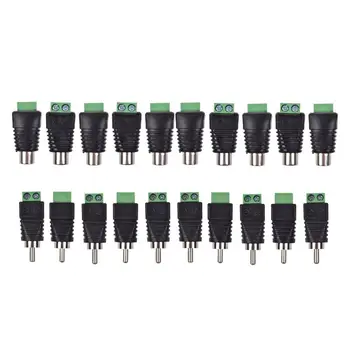

20-Pack Phono RCA Male and Female Plug to AV Screw Terminal Audio/Video Connector Adapter (10 Male & 10 Female)