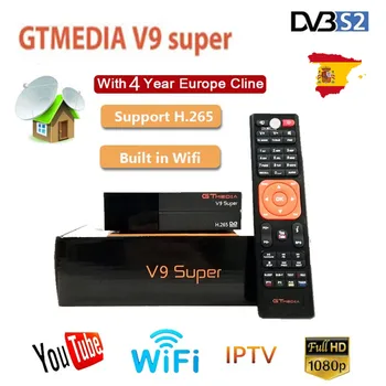 

Hot GTmedia V9 Super Satellite Receiver Freesat V9 Super DVB-S2 Updated GTmedia V8 Nova with CCcam Cline for 4 Year Spain C line