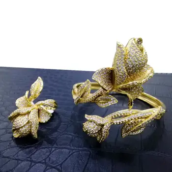 

GODKI Big Fashion Luxury Bold African Bangle Ring Set For Women Cubic Zircon Pave Party Wedding Saudi Arabic Dubai Jewelry Sets