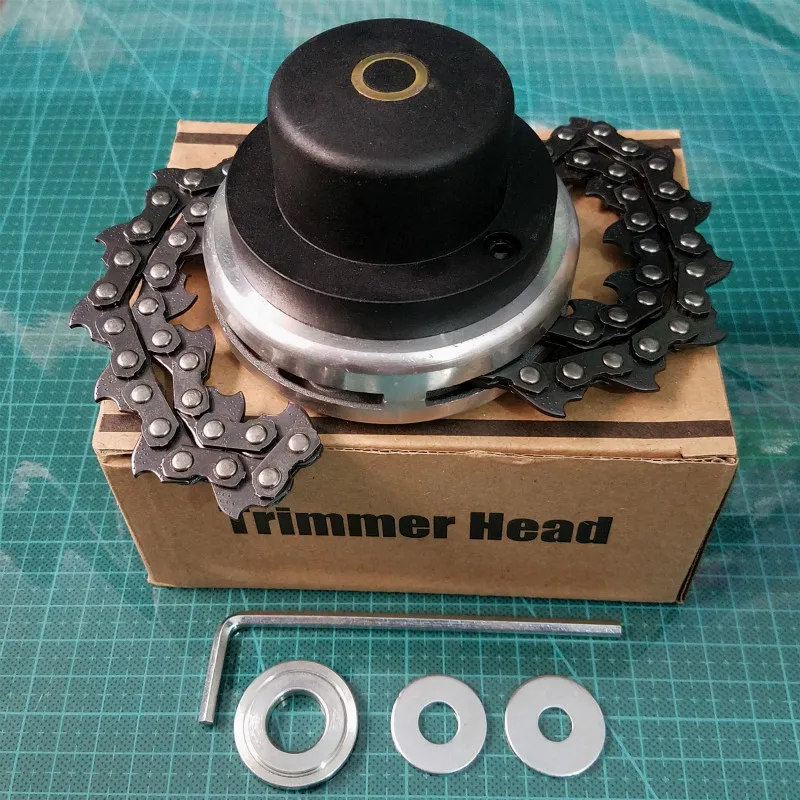 Grass Trimmer Head Universal Lawn Mower Chain Trimmer Head Chain Brushcutter For Trimmer Garden Grass Brush Cutter Tools Spare Parts