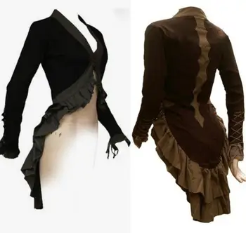 

cosplay halloween costumes palace Dress Stitching lace Tie sleeves High waist Slim Swallowtail fancy costumes singer stage