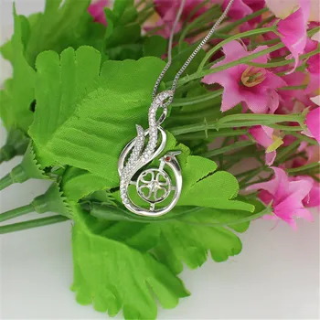 

Pendant Fitting Pearl Accessories 925 Silver Ring Jewelry DIY No Pearl no chain Free Shipping