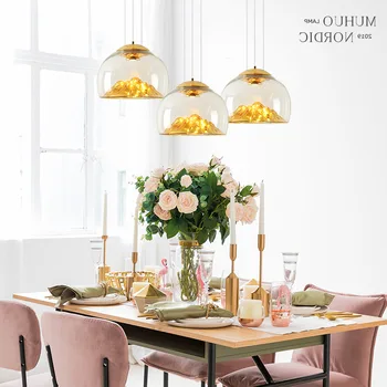 

Modern Iron Pendant Light Northern Europe Creative Milky White Glass Lampshade Restaurant Peach Branches Hanging Lamp luminaire