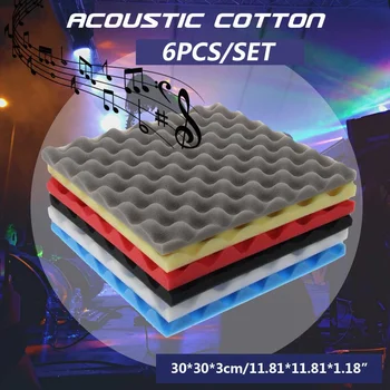 

6Pcs Acoustic Panels Soundproofing Foam Acoustic Tiles Studio Foam Sound Wedges 30x30x3cm