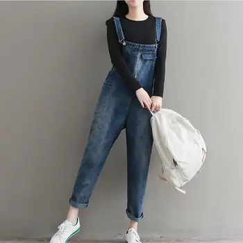 

Fashion Rompers Womens Jumpsuit Nice Loose Denim Overalls Women Full Length One Piece Outfit