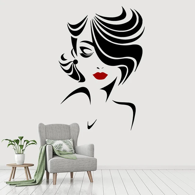 Wall Cosmetics Sticker Salon Decal Hair Beauty Self Adhesive