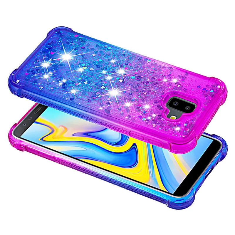 Чехол для Samsung Galaxy A9 A7 2018 J3 J7 J4 J6 Plus чехол с градиентными блестками и динамическим