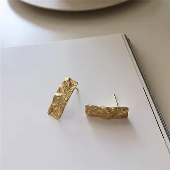

RUIYI Punk Women 925 Sterling Silver Geometric Irregular Earrings Girls Hyperbole Nordic Style Heterotypic Chic Stud Earrings