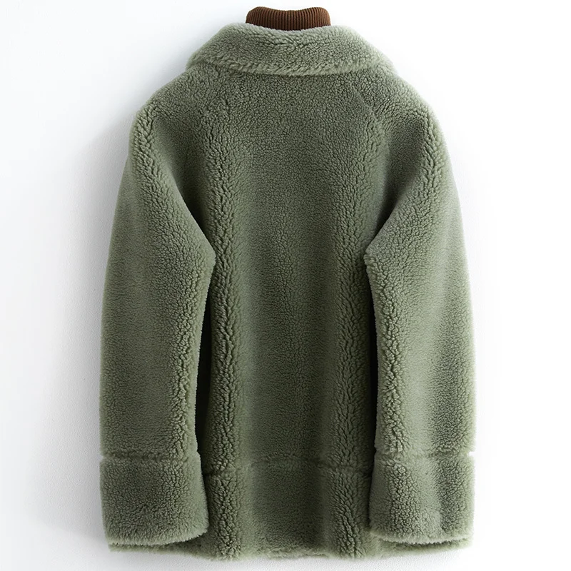 

AYUSNUE 2020 New Winter Jacket Sheep Shearing Wool Fur Coat Women Furry Knitted Real Fur Jacket Korean Manteau Femme B19F95588