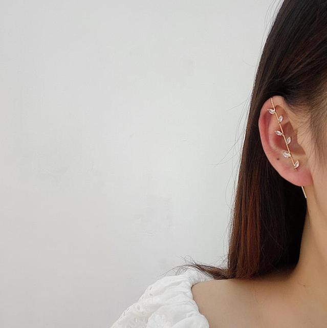 on leaf earrings ear wrap crawler hook earrings tragus piercing earring hooks earcuff for women fashion jewelry pendientes