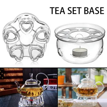 

New Heating Base Coffee Water Tea Candle Clear Glass Heat-Resisting Teapot Warmer Insulation Base Candle Holder Tea Accessories