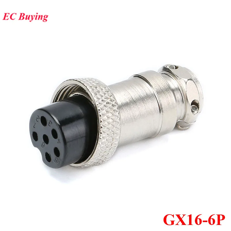 5 Sets GX16-5 Aviation Connectors – 5-Pin Male & Female Panel Mount, 16mm Hole, Stainless Steel