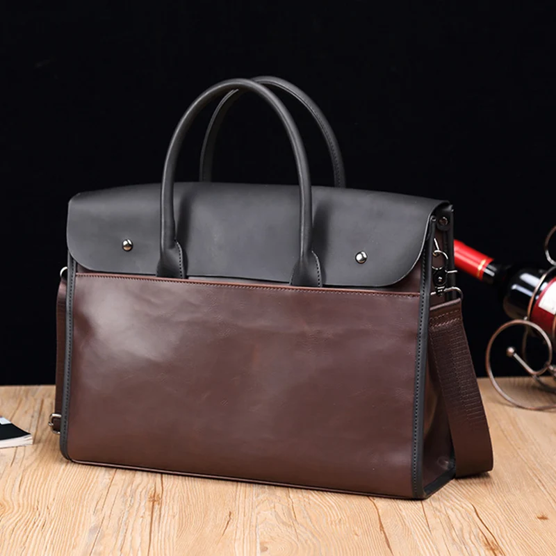 

Портфель-мессенджер XA655ZC мужской кожаный, модный винтажный саквояж для ноутбука, вместительный чемоданчик для офиса