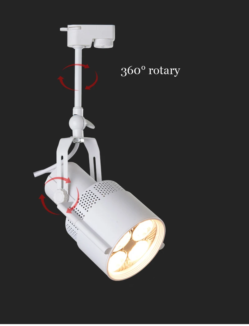 Светодиодный светильник, винтажный черный трек, магазин одежды, COB Светодиодный точечный светильник s, промышленный американский стиль, лофт, рельсовый Точечный светильник, ретро - Испускаемый цвет: white for track