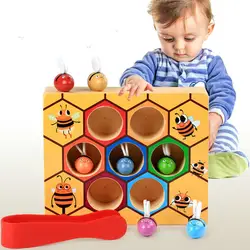 Дети Раннее детство игрушки деревянные промышленная реальная Apis Florea улей игра ловить Насекомое игра цвет познание От 0 до 6 лет