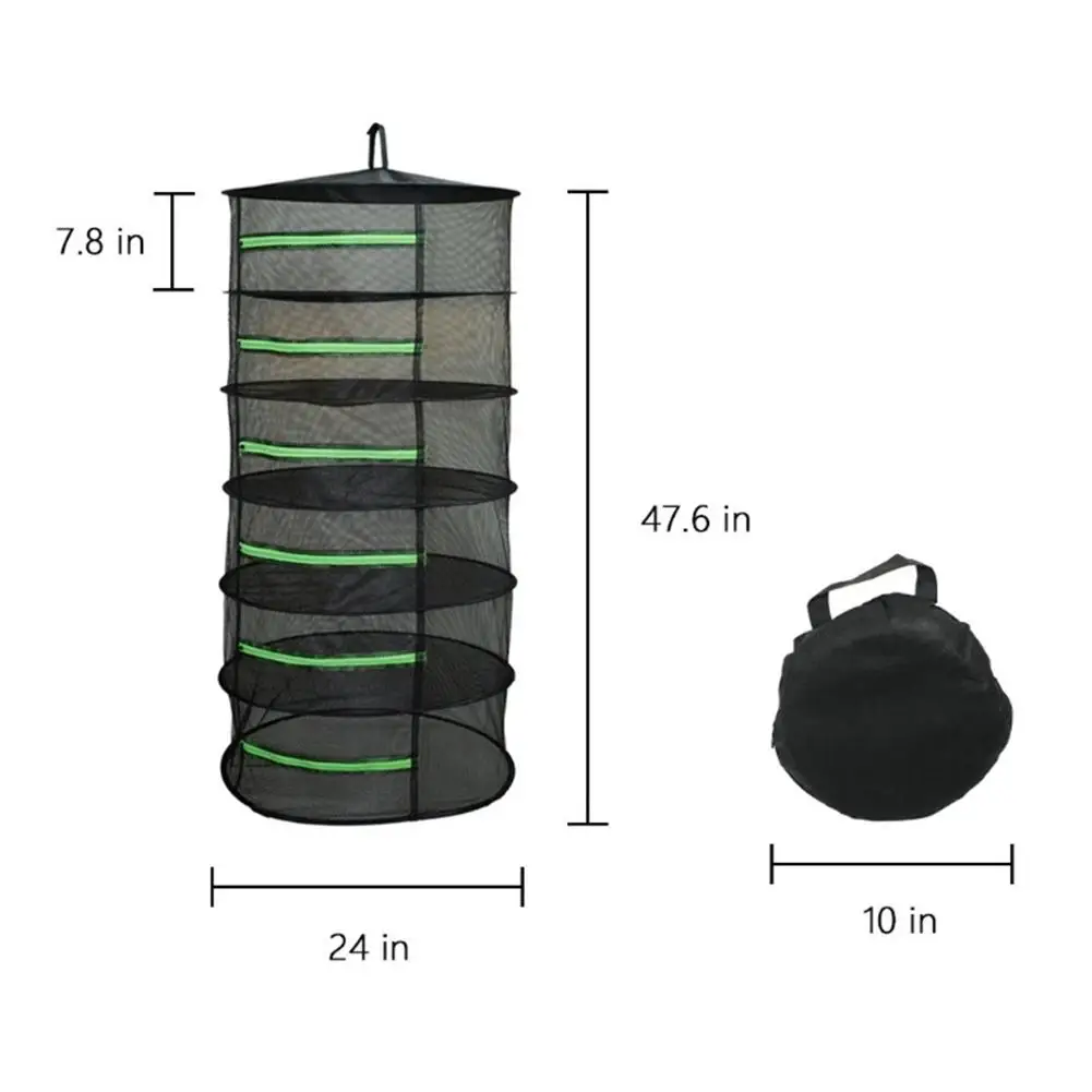 4/6/8 Слои сушилка для трав чистая Складная висячая корзина с застежкой-молнией мешок фена черная сетка для травы цветочных бутонов растений Гидропоника