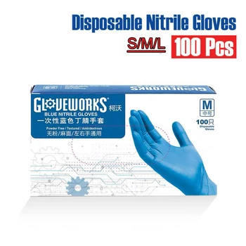 

Disposable Gloves 100 Pcs Nitrile Gloves,Latex Free Medical Industry Household Cleaning Gloves Stay Healthy Protect Your Family