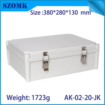 

380*280*130mm hinged waterproof enclosure plastic junction box abs IP65 plastic circuit board distribution box project case