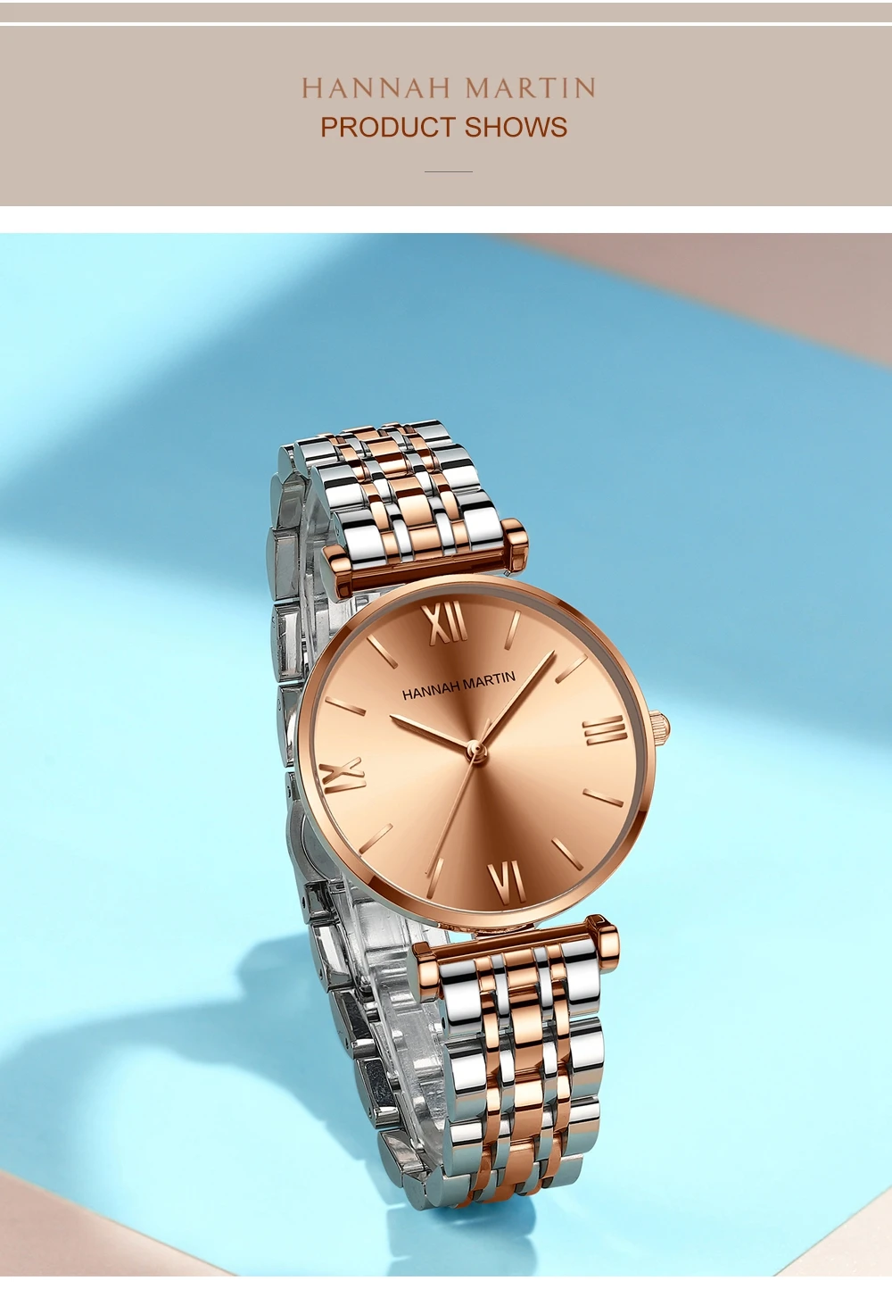 Simple Fashion Stainless Steel Women Watch Rose Gold Elegent Japan Movement Quartz Wristwatch Simple Round Dial Bracelet Watch