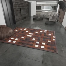 Американский стиль коровья кожа ковер пэтчворк, большой размер натуральная коровья кожа меховой ковер, коричневый цвет плед декоративный кожаный ковер для деревенского дома