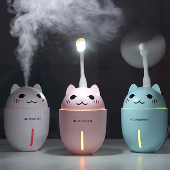 

Air Humidifier 3 In 1 for Home 320ml Aroma Essential Oil Diffuser Ultrasonic Humidifier USB Mist Maker Fogger with Fan LED Light