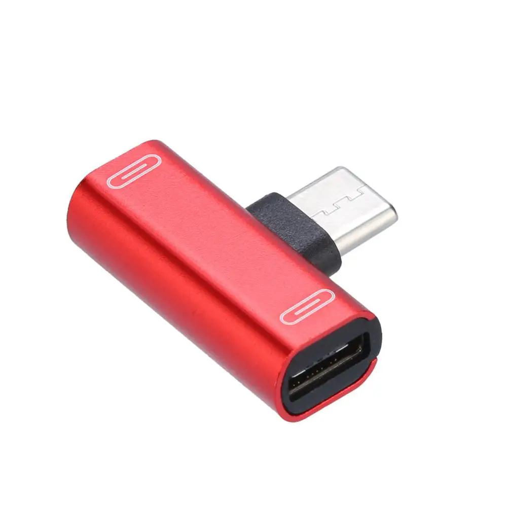 

FFFAS 2 in 1 Double Type-C Female Turn Type-C Male Vertical Charging Connect Adapter Converter for Huawei P10 Xiaomi 6